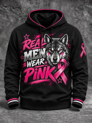Men's Breast Cancer Awareness Real Men Wear Pink Hoodie