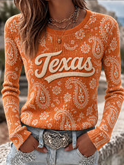 Women's Football Game Day Print Waffle T-shirt