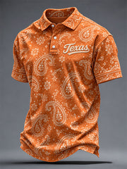 Men's Football Game Day Print Polo Shirt