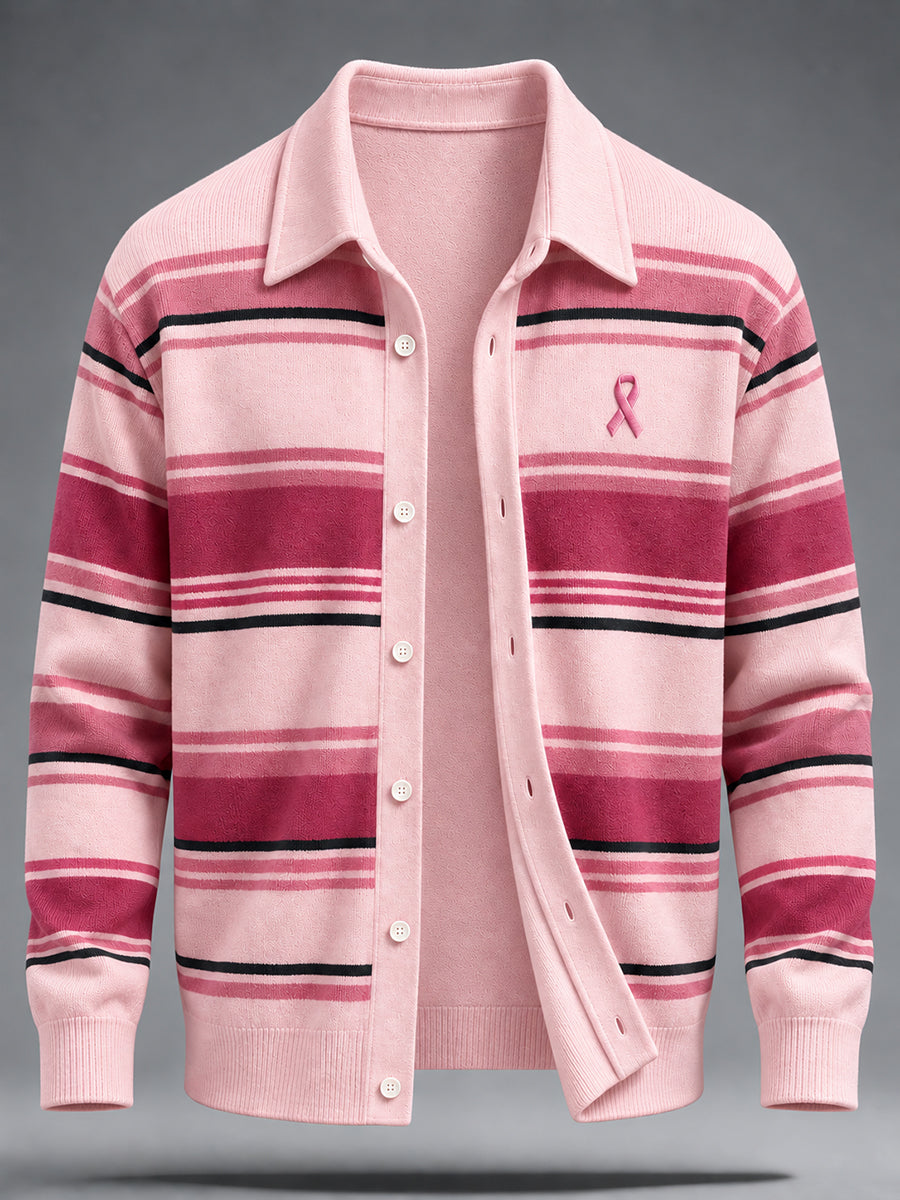 Men's Breast Cancer Awareness Real Men Wear Pink Imitation Wool Sweater