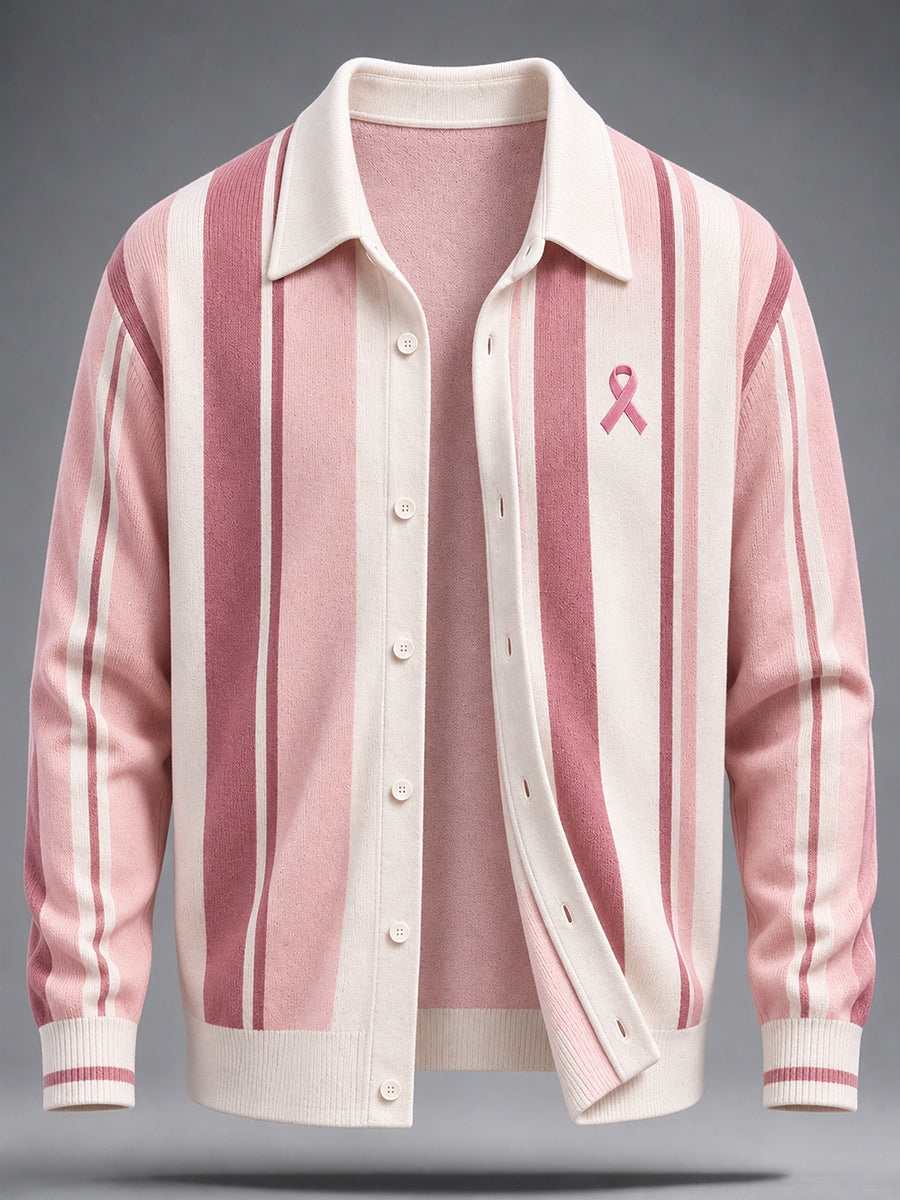 Men's Breast Cancer Awareness Real Men Wear Pink Imitation Wool Sweater