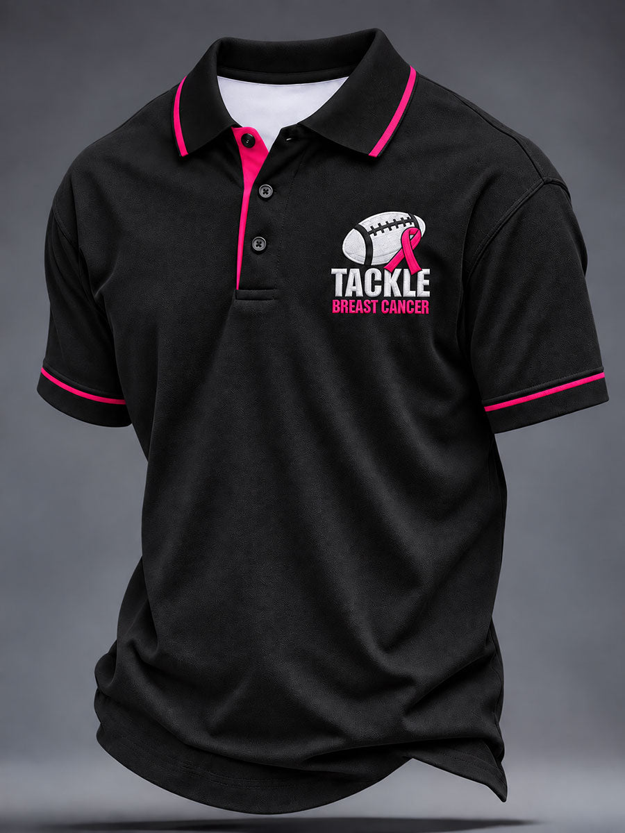 Men's Breast Cancer Awareness Real Men Wear Pink T-Shirt Polo Shirt