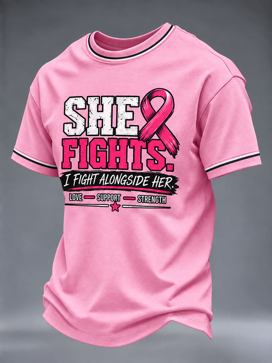 Men's Breast Cancer Awareness Real Men Wear Pink T-Shirt