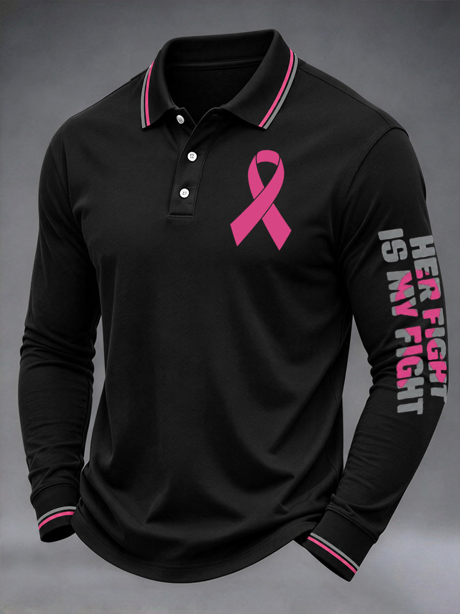 Men's Breast Cancer Awareness Real Men Wear Pink Long Seeve Shirt