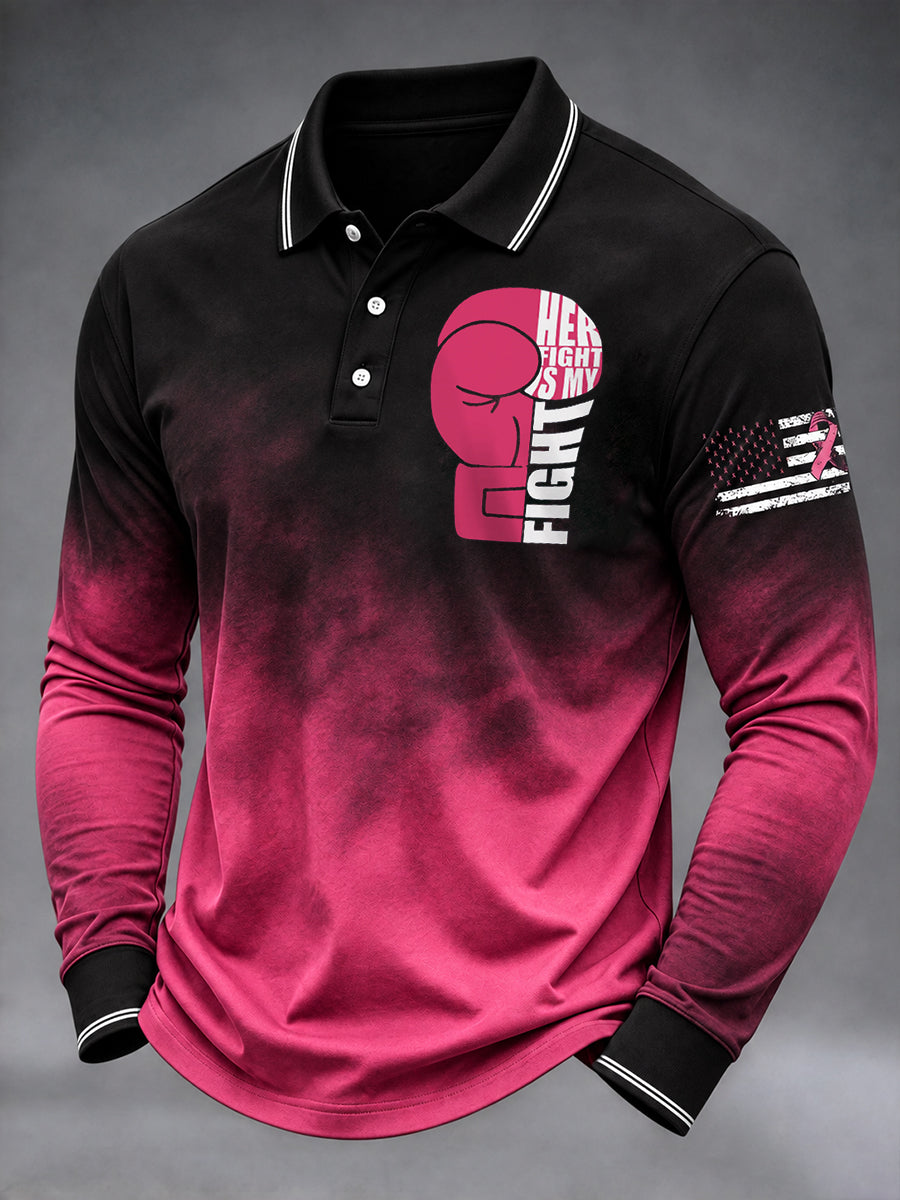 Men's Breast Cancer Awareness Real Men Wear Pink Long Seeve Shirt