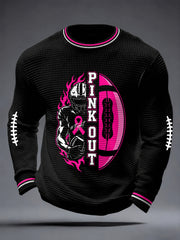 Men's Breast Cancer Awareness Real Men Wear Pink Waffle Long Sleeve T-Shirt