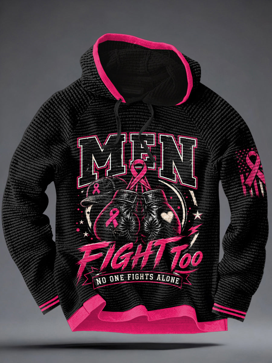 Men's Breast Cancer Awareness Real Men Wear Pink French Terry Hoodie