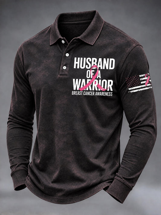 Men's Breast Cancer Awareness Real Men Wear Pink Long Seeve Shirt