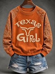 Women's Football Game Day Print Casual Raglan Sleeve Sweatshirt