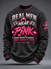 Men's Breast Cancer Awareness Real Men Wear Pink Sweatshirt