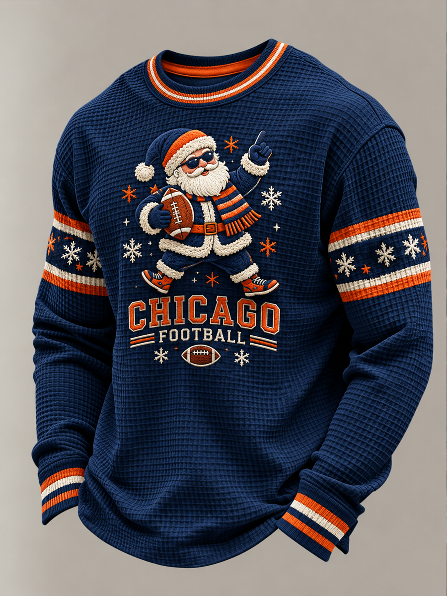Men's Football Gameday Gift For Football Fans Waffle Sweatshirt