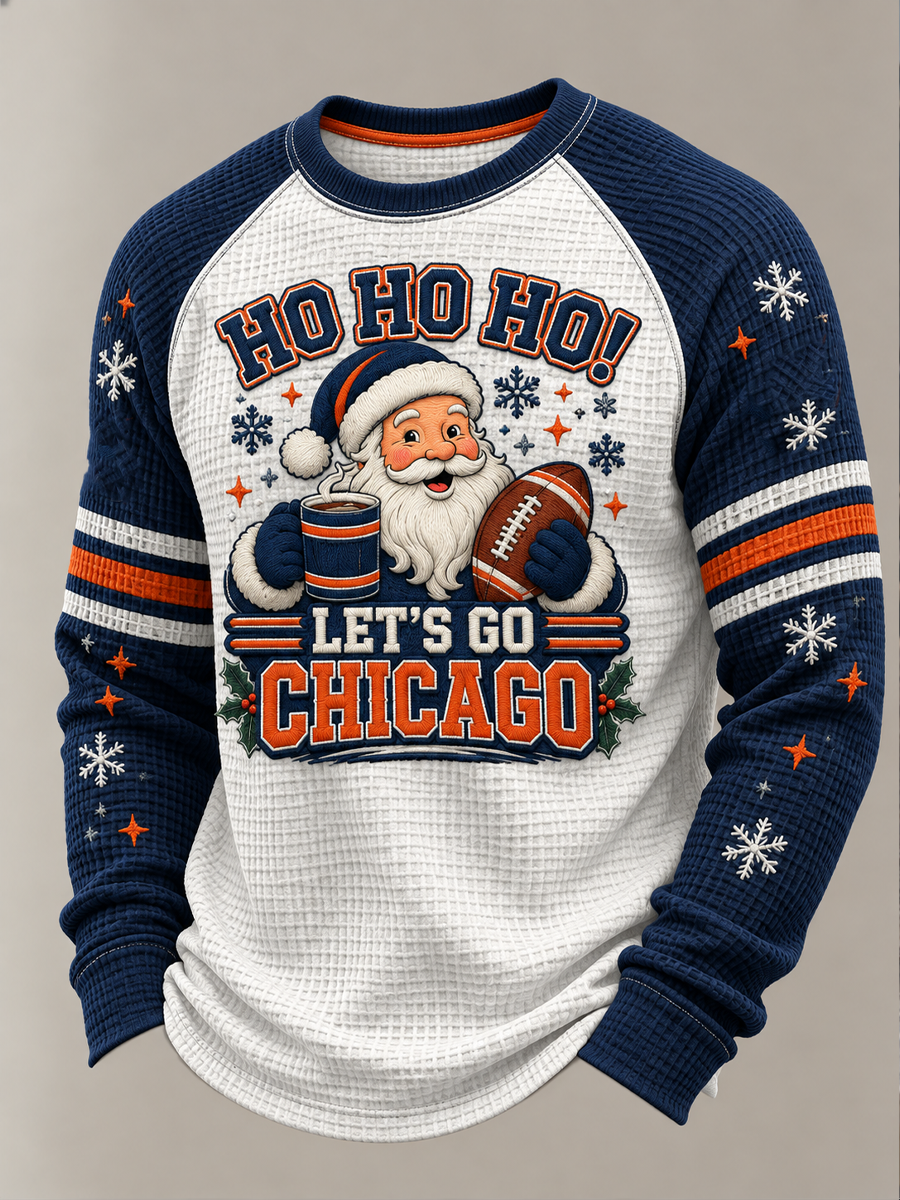 Men's Football Gameday Gift For Football Fans Waffle Sweatshirt