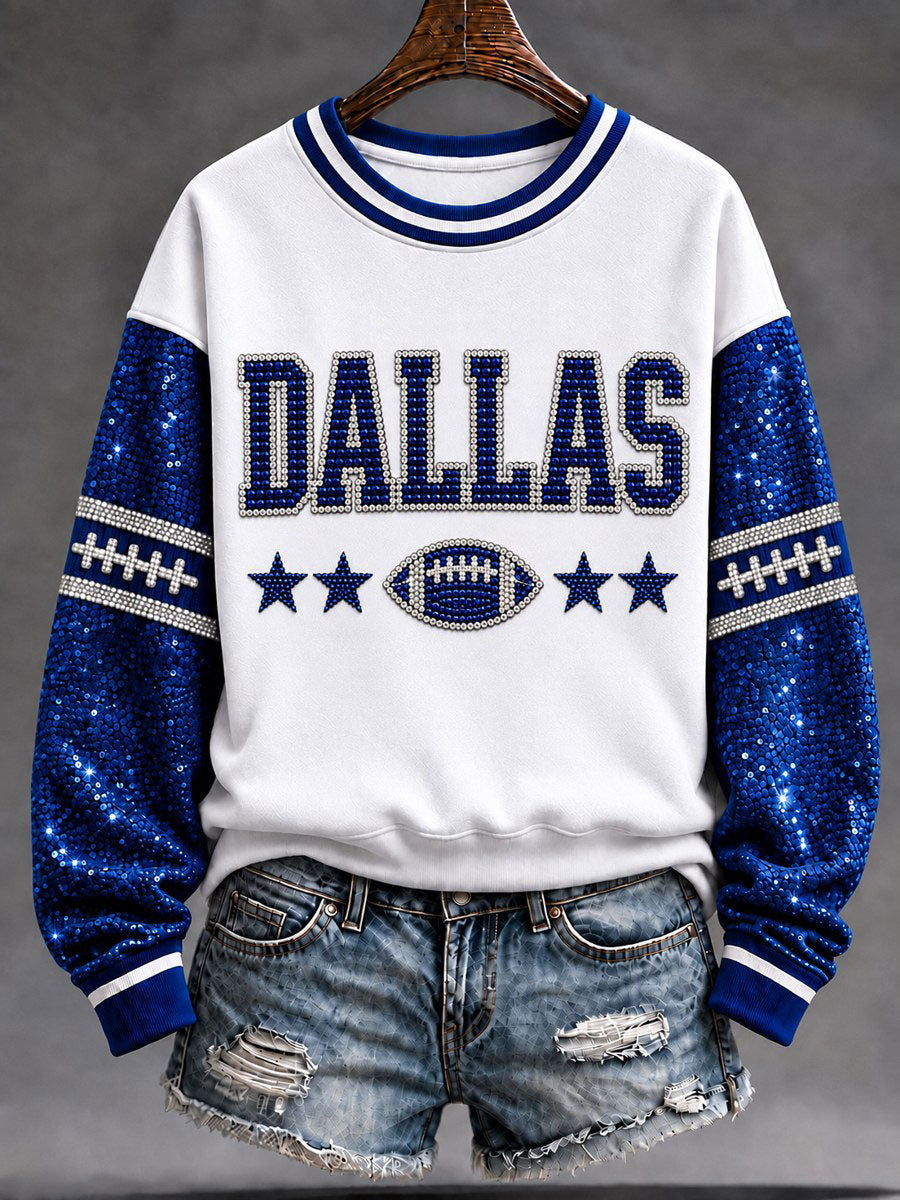 Women's Cowboys Football Fans Lovers Gameday Casual Regular Sweatshirt