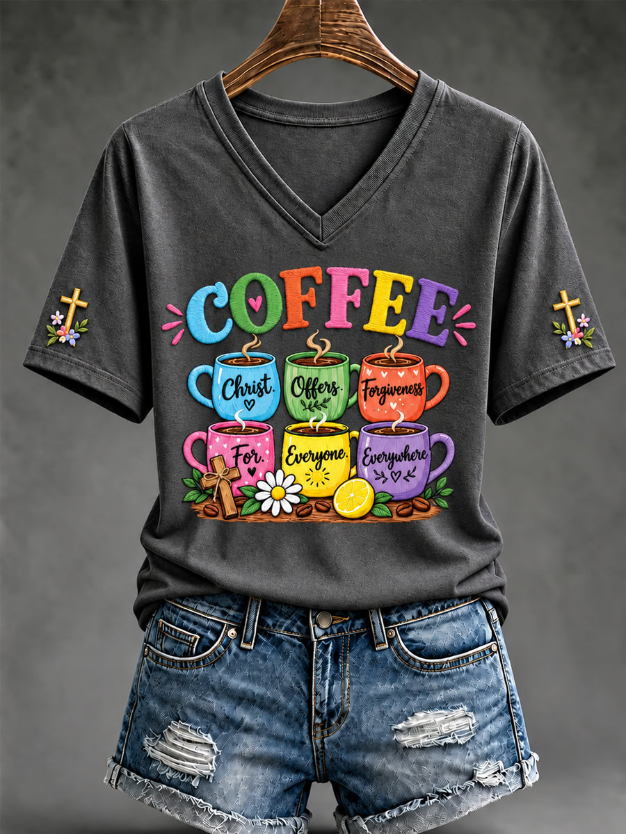 Women's Christian Christ Offers Forgiveness For Everyone Short Sleeve T-shirt