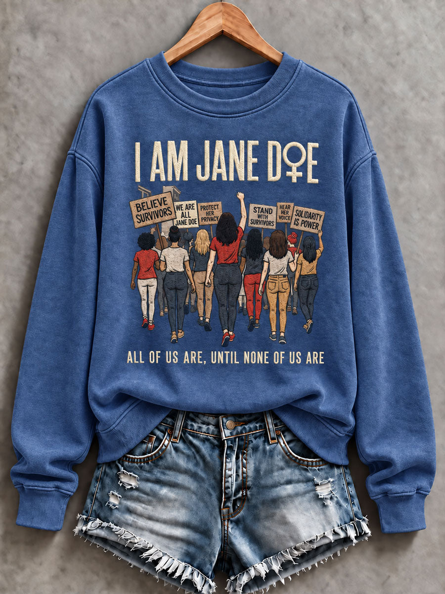 Women's 'I Am Jane Doe' Print Casual Sweatshirt