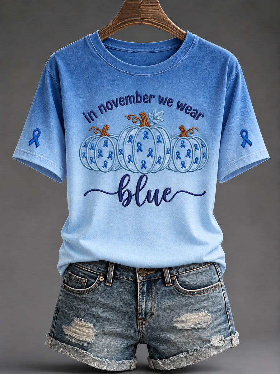 Women's Diabetes Awareness Printed Casual T-Shirt