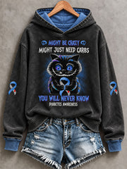Women’s Diabetes Awareness Printed Casual Hoodie