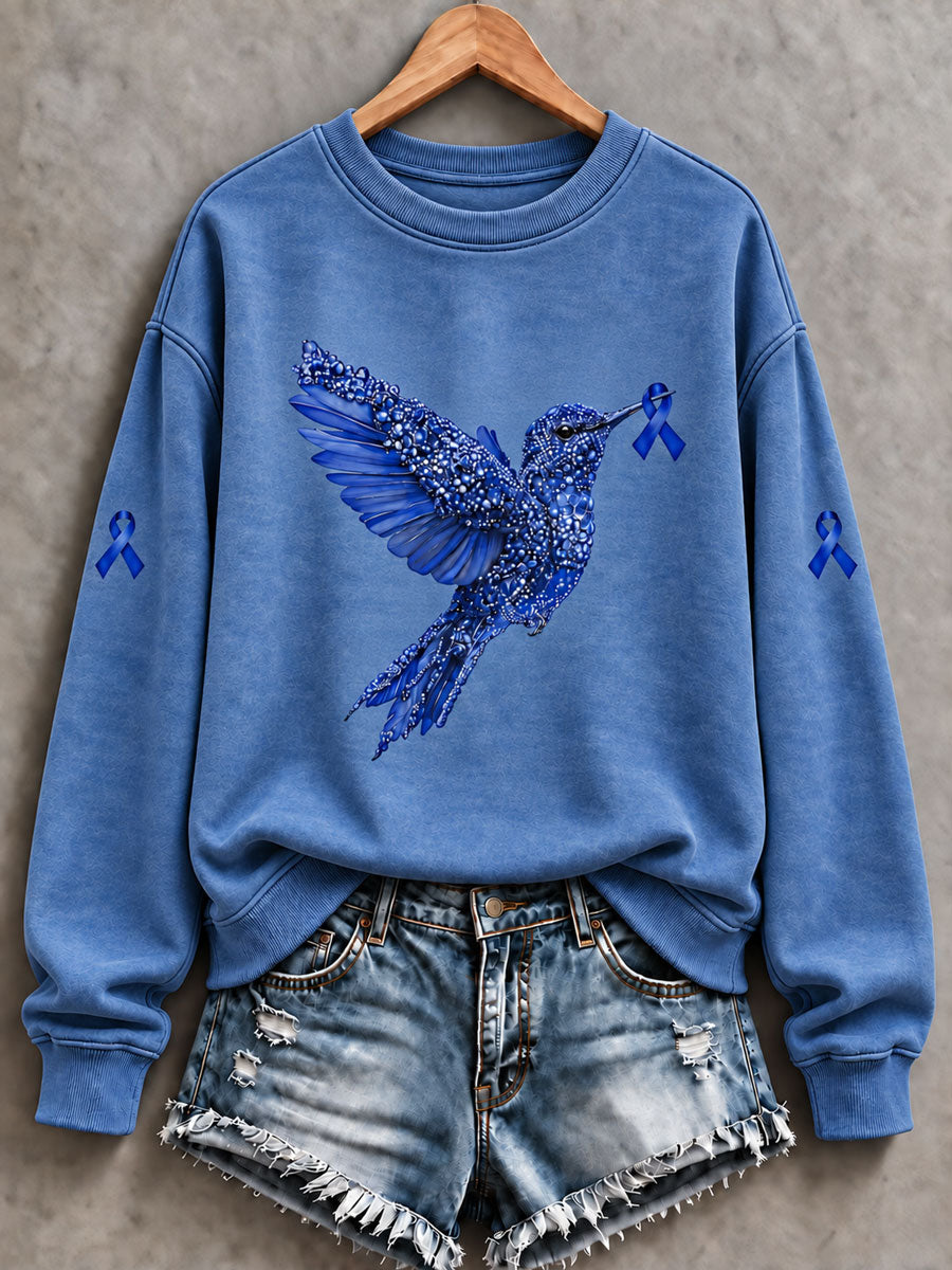 Women's Diabetes Awareness Printed Casual Sweatshirt