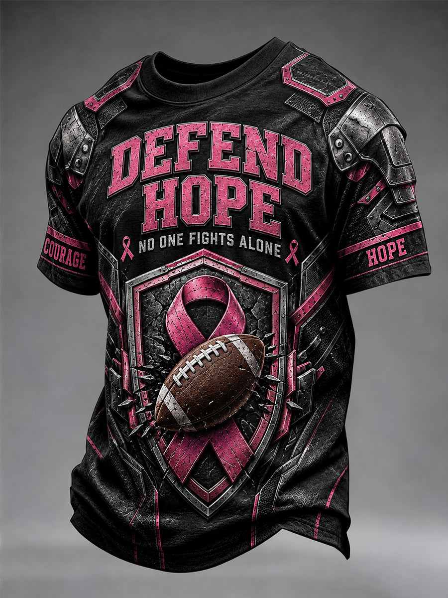 Men's Breast Cancer Awareness Print T-Shirt