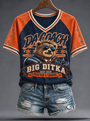 Women's Chicago Football Lover Da Coach Legend Printed T-shirt