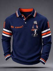 Men's Chicago Football Lover Da Coach Legend Printed long sleeve polo