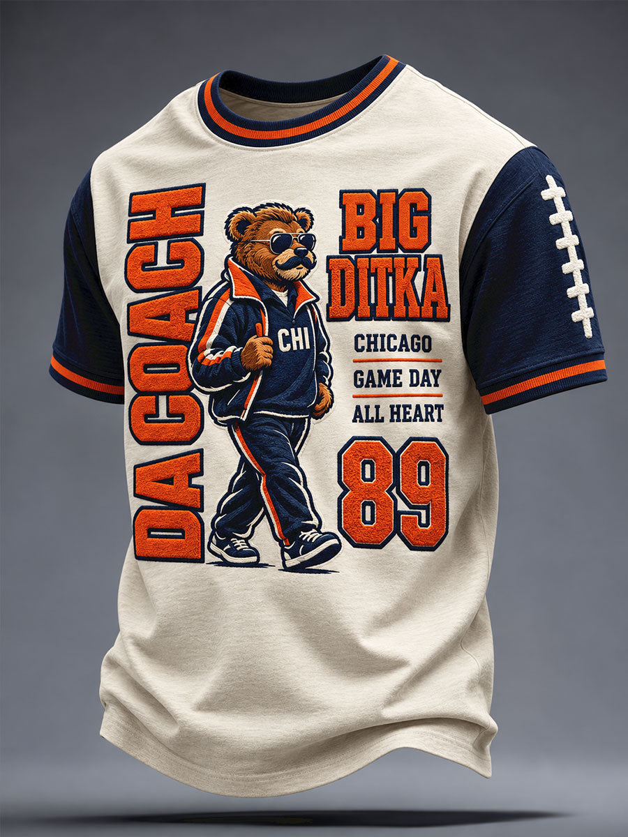 Men's Chicago Football Lover Da Coach Legend Printed T-shirt
