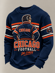 Men's Chicago Football Lover Da Coach Legend Printed Waffle Sweatshirt