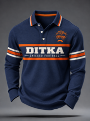 Men's Chicago Football Lover Da Coach Legend Printed long sleeve polo