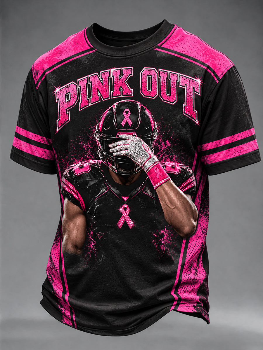Men's Breast Cancer Awareness Print T-shirt