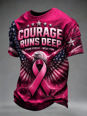 Men's Breast Cancer Awareness Print T-shirt