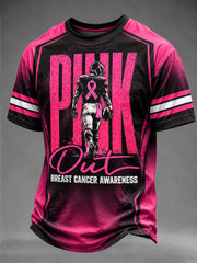 Men's Breast Cancer Awareness Print T-shirt