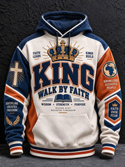 Men's King Walk By Faith Print Hoodie