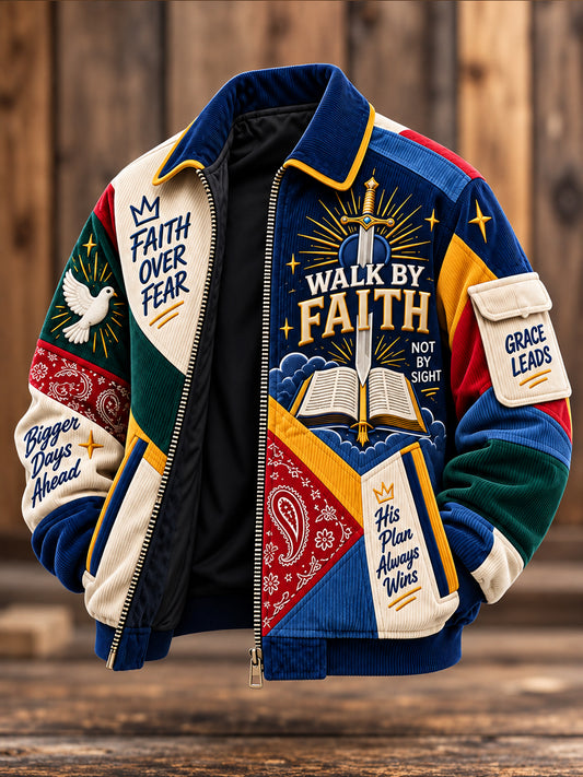 Men's Faith printed Corduroy Jacket