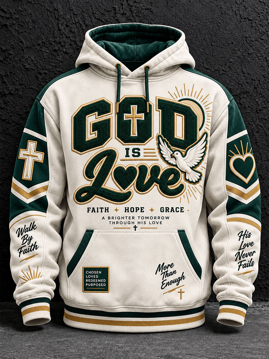 Men's  God Is Love Print Hoodie