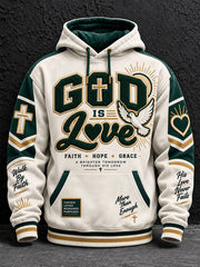 Men's  God Is Love Print Hoodie