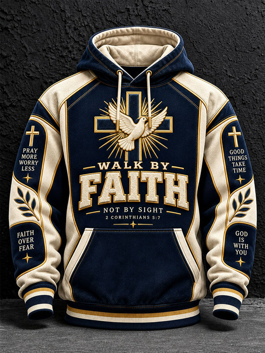 Men's Walk By Faith Not By Sight Print Hoodie