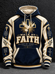 Men's Walk By Faith Not By Sight Print Hoodie