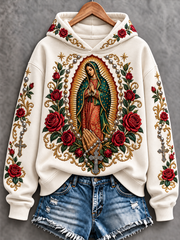 Women's Feast of Our Lady of Guadalupe art Printed Regular Sweatshirt