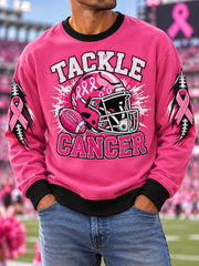 Men's Pink Out Tackle Breast Cancer Print Breast Cancer Awareness Sweatshirt