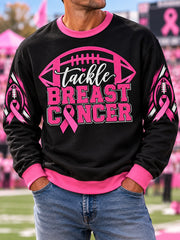 Men's Pink Out Tackle Breast Cancer Print Breast Cancer Awareness Sweatshirt