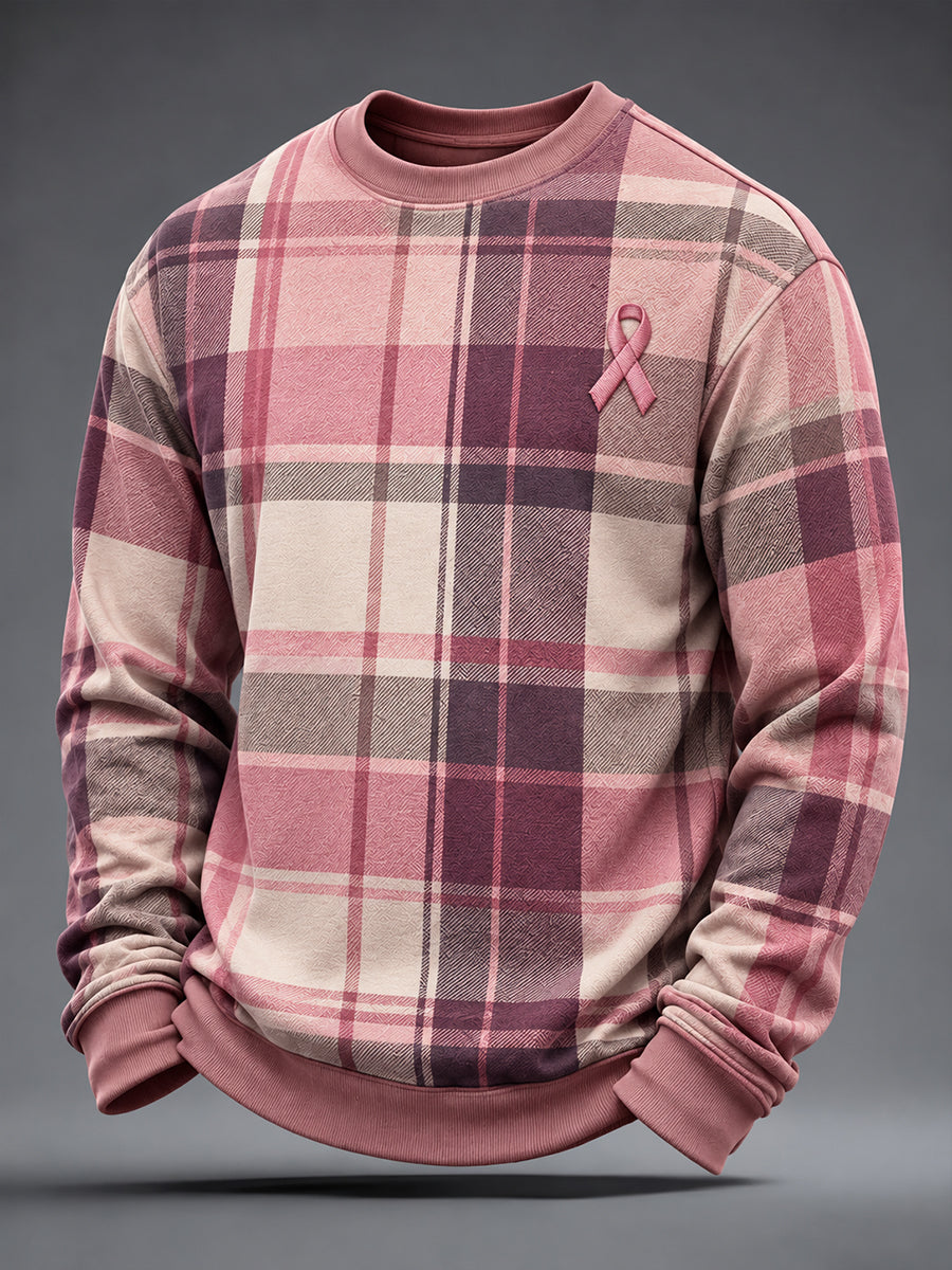 Men's Real Men Wear Pink Breast Cancer Awareness Sweatshirt