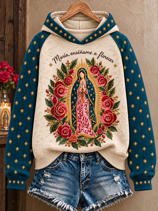 Women's Mexico Our Lady of Guadalupe Day Faith Art Printed Hoodie