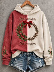 Women's Merry Christmas Faith The Season The Reason Printed Hoodie