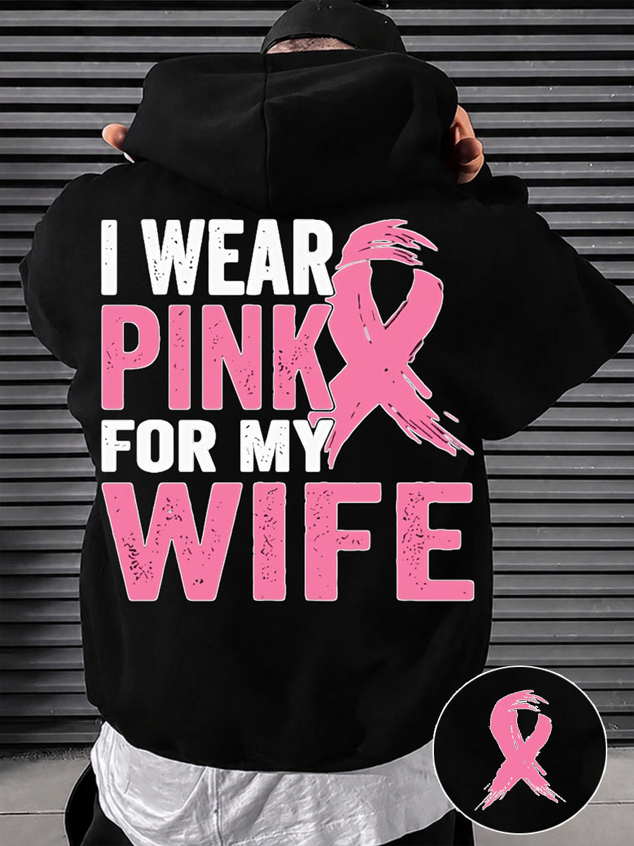 Men's Breast Cancer Awareness Real Men Wear Pink Hoodie