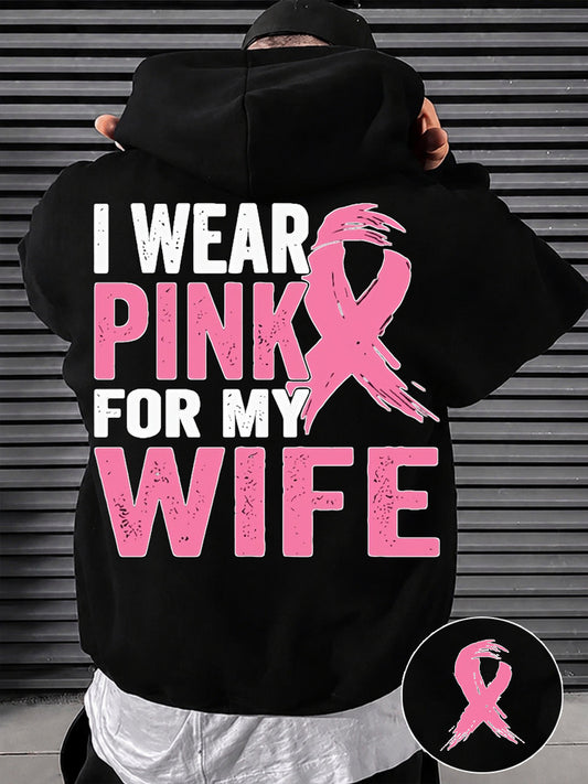 Men's Breast Cancer Awareness Real Men Wear Pink Hoodie
