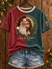 Women's Christmas Faith The Season The Reaon Printed T-shirt