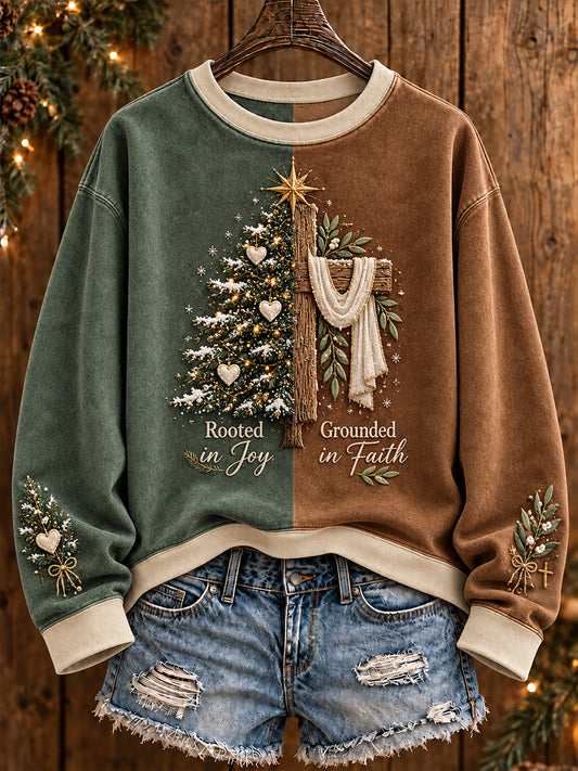 Women's Christmas Faith The Season The Reaon Printed Sweatshirt