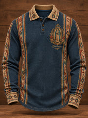 Men's Mexico Our Lady of Guadalupe Day Floral Art Printed Casual Tops