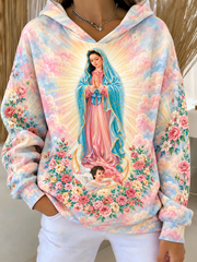 Women's Feast of Our Lady of Guadalupe art Printed Regular Sweatshirt
