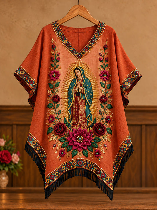 Women‘s Mexico Our Lady of Guadalupe Day Floral Art Printed Tops